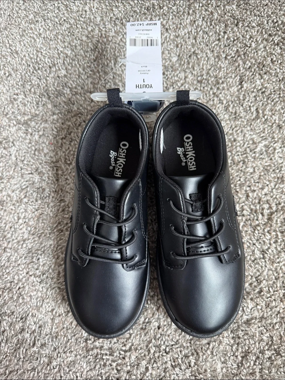 OshKosh B'gosh Youth Black Lace-Up Dress Shoes
